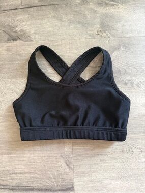 Kids Black Crossback Sports Bra Top